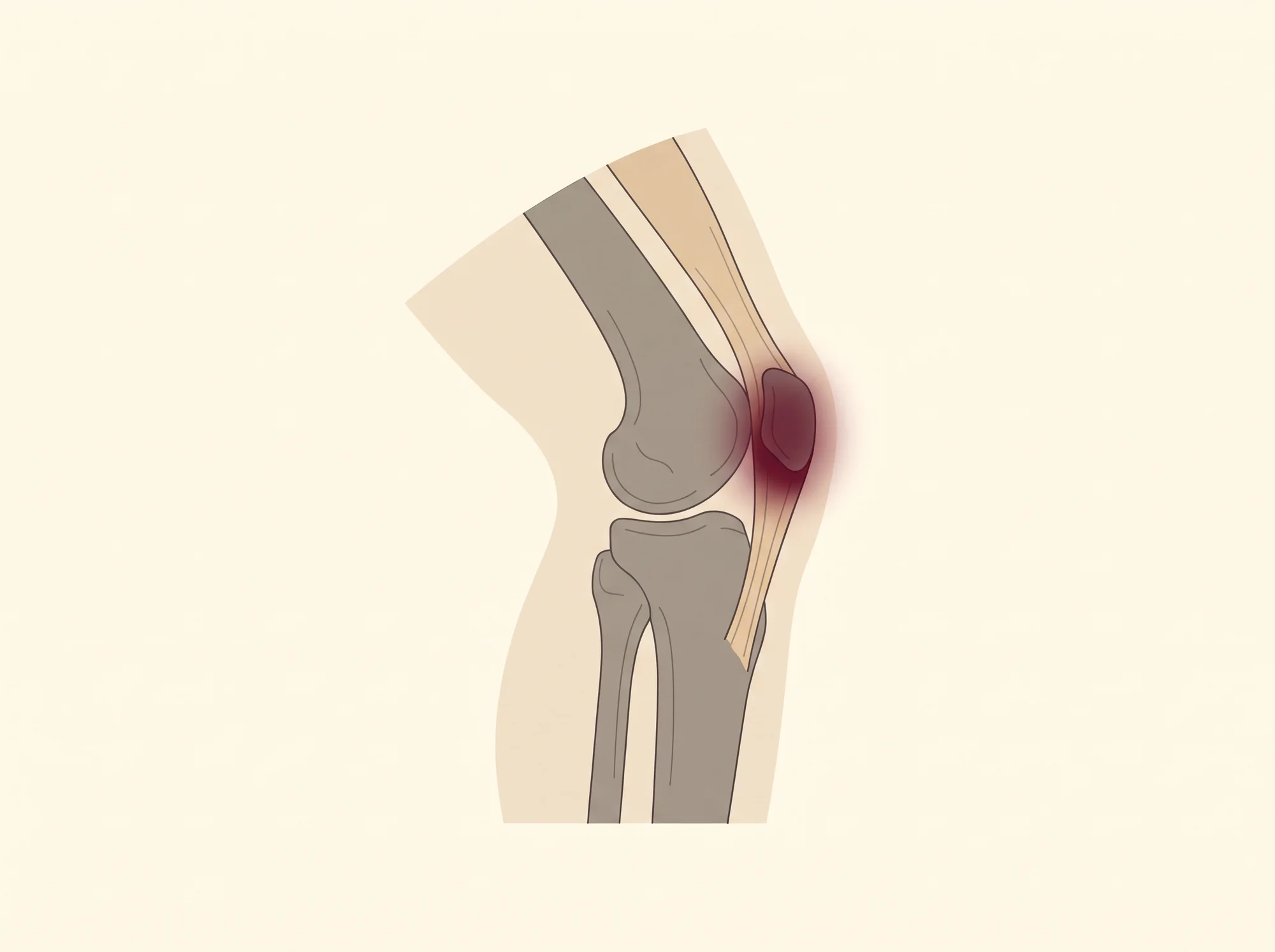 Illustrasjon av Jumper's knee (patellartendinopati)